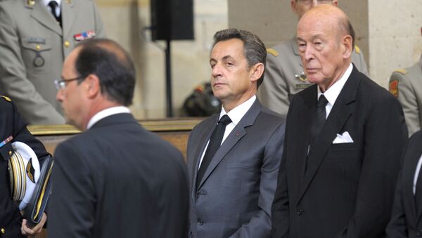 François Hollande, Nicolas Sarkozy et Valéry Giscard d’Estaing  - Sputnik Afrique