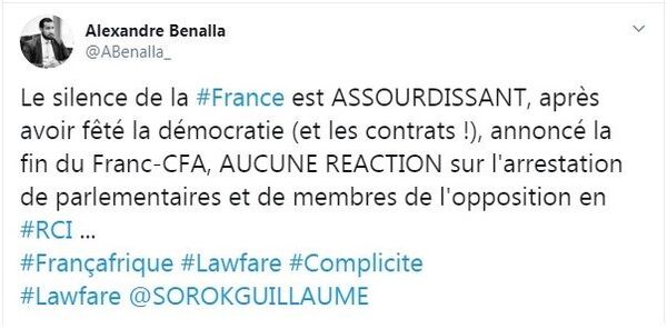 Benalla prend la défense des opposants ivoiriens à Ouattara pour qui il travaillerait, puis désactive son compte Twitter Benalla prend la défense des opposants ivoiriens à Ouattara pour qui il travaillerait, puis désactive son compte Twitter - Sputnik Afrique
