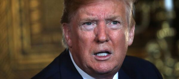 Presidente dos EUA, Donald Trump, fala com repórteres após participar de conferência virtual com membros das Forças Armadas - Sputnik Afrique