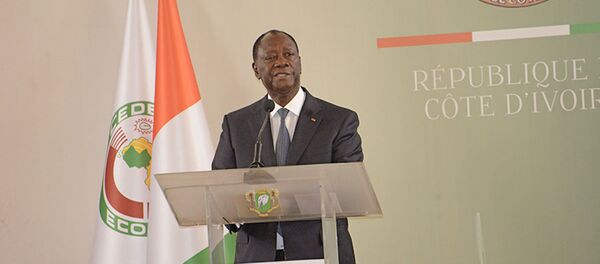 Le Président de la République ivoirien Alassane Ouattara, lors de la cérémonie de présentation de vœux du Nouvel An 2020. - Sputnik Afrique