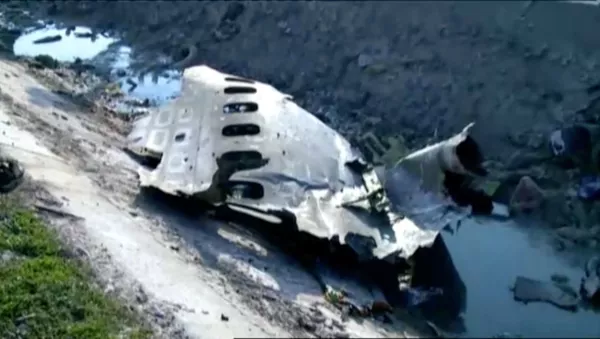 Un fragment du Boeing ukrainien