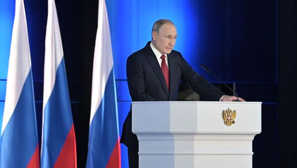 Vladimir Poutine adresse son discours annuel à l'Assemblée fédérale - Sputnik Afrique