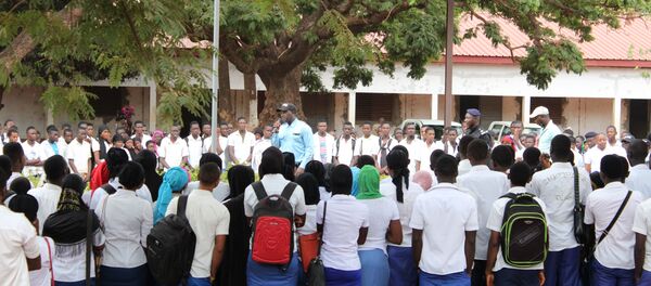 Police de proximité en Guinée, sensibilisation de jeunes collégiens - Sputnik Afrique