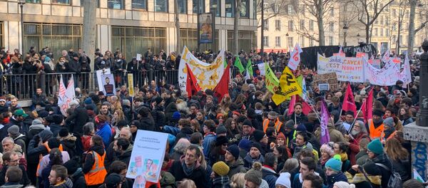 Nouvelle journée de mobilisation contre la réforme des retraites à Paris 24 janvier 2020 - Sputnik Afrique