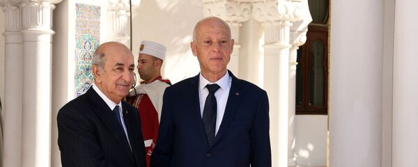 Le Président algérien Abdelmadjid Tebboune et son homologue tunisien Kaïs Saied  - Sputnik Afrique