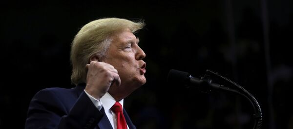 US President Donald Trump at Drake University in Des Moines, Iowa US President Donald Trump at Drake University in Des Moines, Iowa - Sputnik Afrique