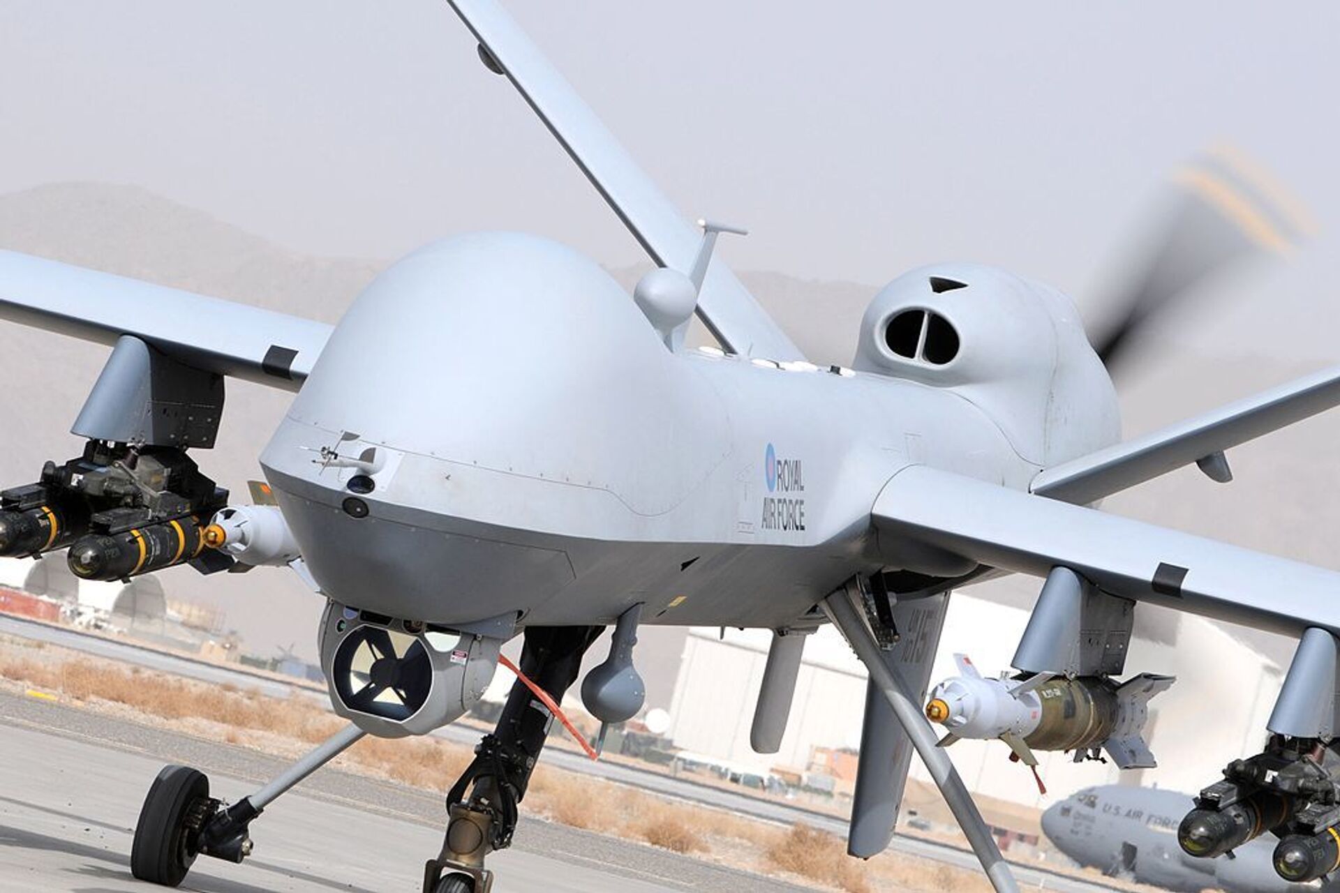A Reaper MQ-9 Remotely Piloted Air System (RPAS) prepares for takeoff in Afghanistan. - Sputnik Africa, 1920, 05.06.2023