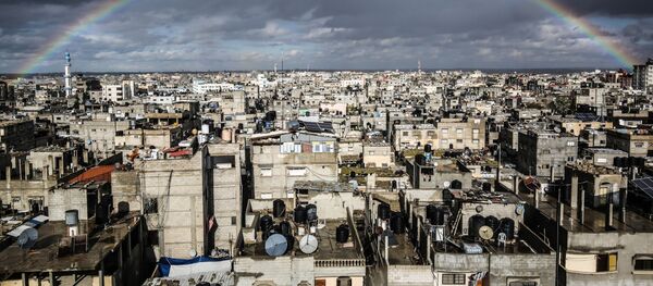 Радуга над городом Рафах, Секторе Газа - Sputnik Afrique