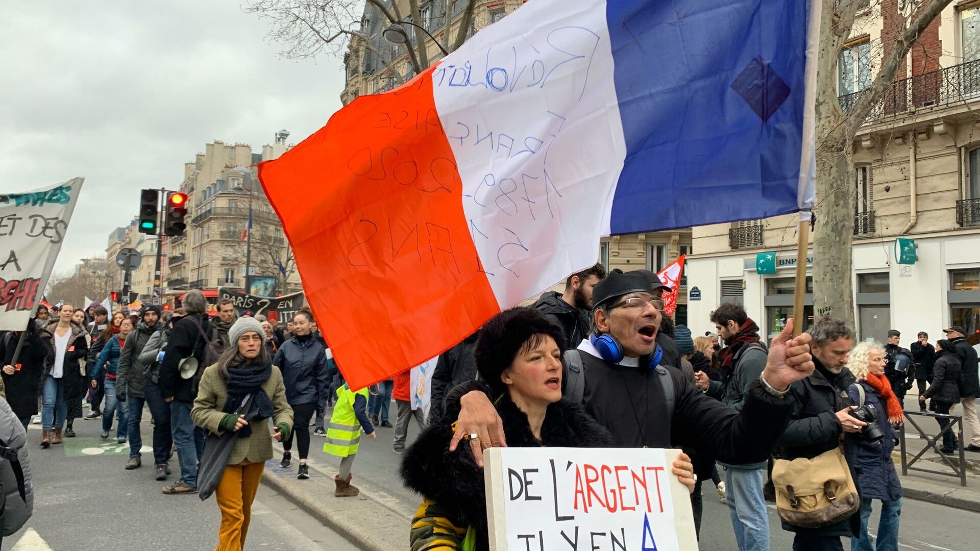 Manifestation contre la réforme des retraites à Paris, 20 février 2020 - Sputnik Afrique, 1920, 29.01.2023