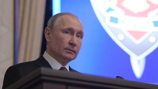 Vladimir Poutine participe à une réunion du collège du FSB, le 20 février 2020 - Sputnik Afrique