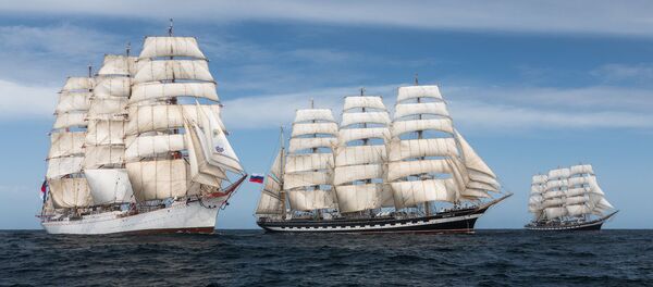 Les trois bateaux-êcoles russes, dans l’Atlantique sud - Sputnik Afrique