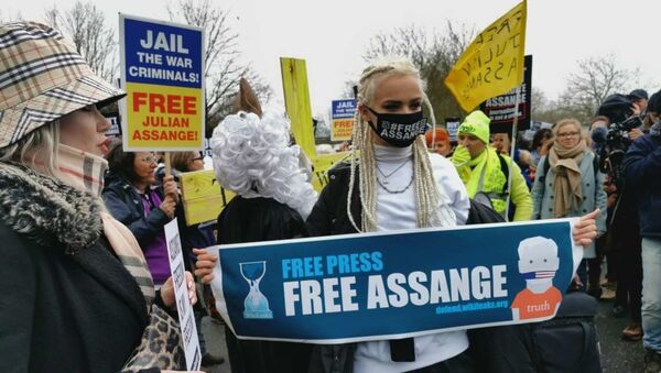 Manifestation des partisans de Julian Assange à Londres - Sputnik Afrique
