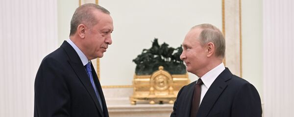 Vladimir Poutine et Recep Tayyip Erdogan réunis à Moscou le 5 mars 2020 - Sputnik Afrique