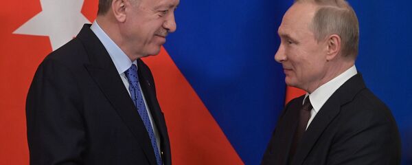 Présidents russe et turc, Vladimir Poutine et Recep Tayyip Erdogan  - Sputnik Afrique