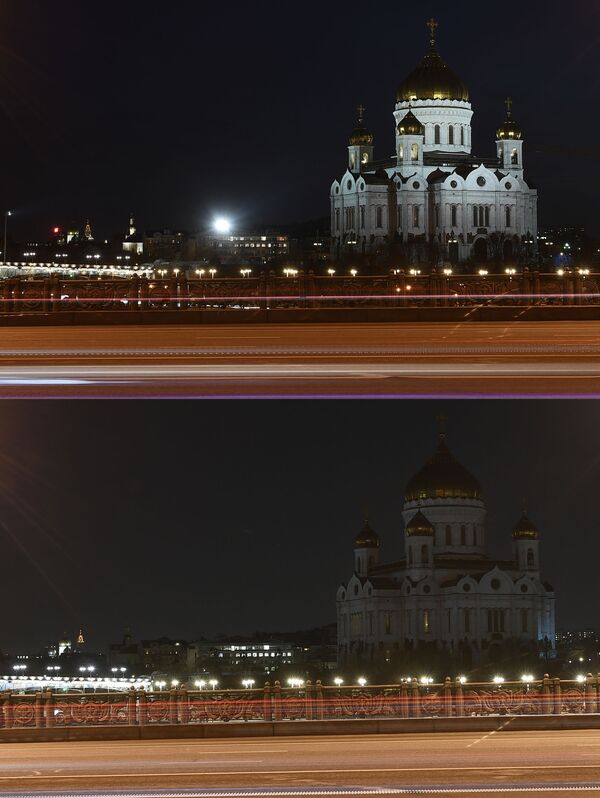La cathédrale du Christ-Sauveur de Moscou lors de l’action. - Sputnik Afrique