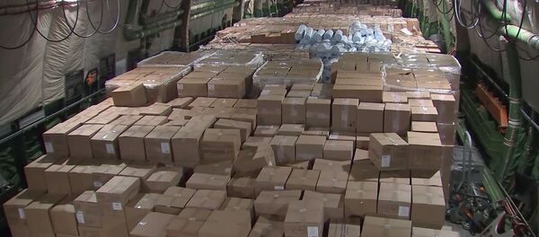 Les équipements médicaux envoyés par la Russie aux États-Unis à bord d’un avion An-124 - Sputnik Afrique