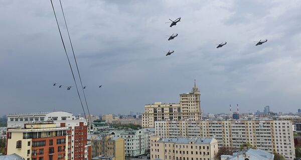 Répétition de la partie aérienne du défilé de la Victoire à Moscou. - Sputnik Afrique