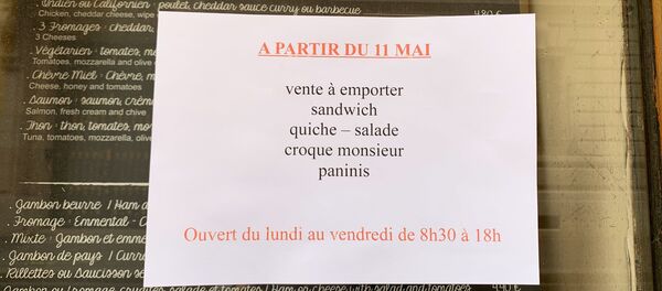 Paris lors du confinement, horaires d'ouverture d'un café, 5 mai 2020 - Sputnik Afrique