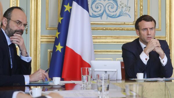 Édouard Philippe et Emmanuel Macron en mars 2020 (illustration). - Sputnik Afrique