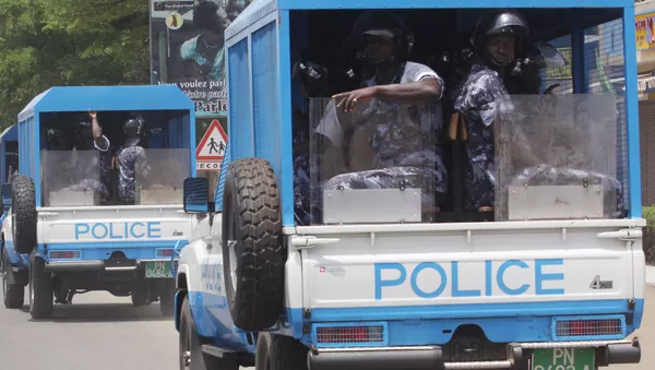 Une patrouille de police à Lomé, Togo