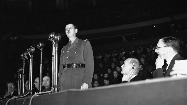 Le général de Gaulle lors de son discours au Royal Albert Hall de Londres le 18 juin 1942 - Sputnik Afrique