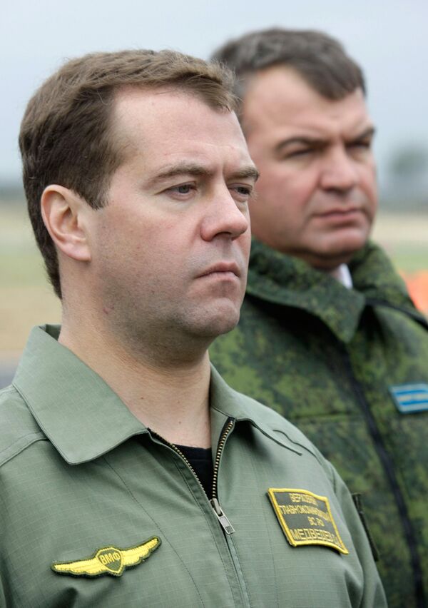 Dmitri Medvedev sur un polygone de la flotte de la Baltique - Sputnik Afrique