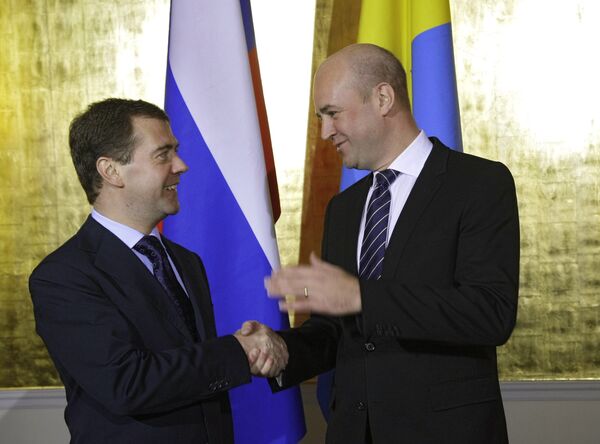 Dmitri Medvedev et Fredrik Reinfeldt - Sputnik Afrique