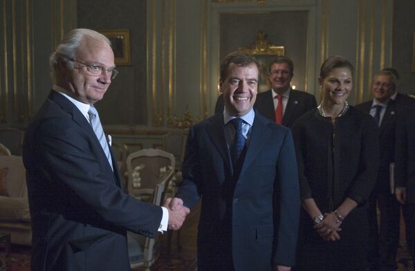 Le président russe reçu par le roi Karl XVI Gustaf de Suède - Sputnik Afrique