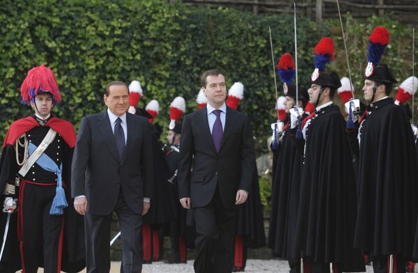 Medvedev-Berlusconi  - Sputnik Afrique