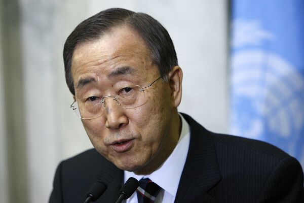 Le secrétaire général de l'ONU Ban Ki-moon et la haute représentante de l'UE pour les Affaires étrangères et la politique de sécurité Catherine Ashton - Sputnik Afrique