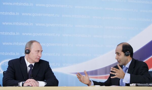 Le premier ministre Vladimir Poutine lors d'une conférence en ligne avec des cercles d'affaires indiens à New Delhi - Sputnik Afrique