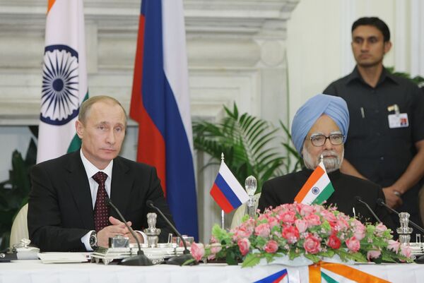 Vladimir Poutine et Manmohan Singh - Sputnik Afrique