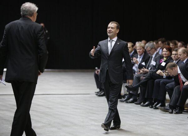 Le président russe Dmitri Medvedev et le premier ministre danois Lars Loekke Rasmussen - Sputnik Afrique