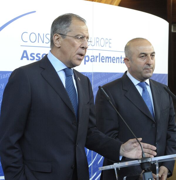  Le ministre russe des Affaires étrangères Sergueï Lavrov et Mevlüt Çavuşoğlu.Archives - Sputnik Afrique