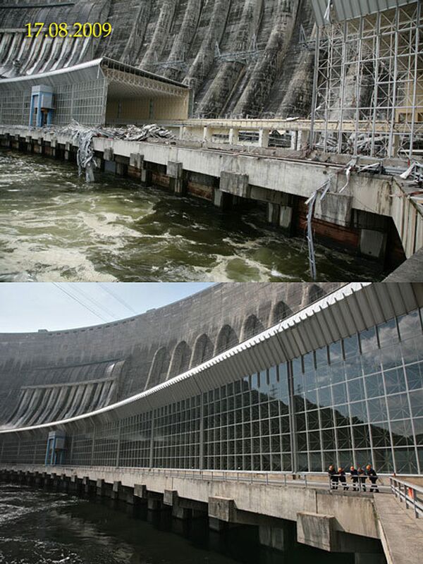 La centrale hydroélectrique Saïano-Chouchensk : avant et après - Sputnik Afrique