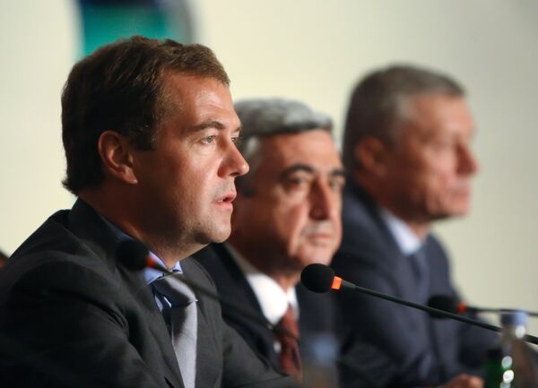 La visite gouvernementale très réussie du président russe Dmitri Medvedev en Arménie - Sputnik Afrique