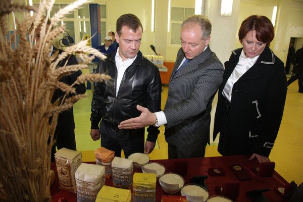 Le président Dmitri Medvedev en  Voronej - Sputnik Afrique