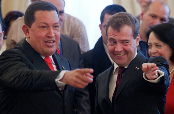 Hugo Chavez et Dmitry Medvedev  - Sputnik Afrique
