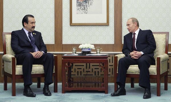 Les premiers ministres russe et kazakh, Vladimir Poutine et Karim Massimov - Sputnik Afrique