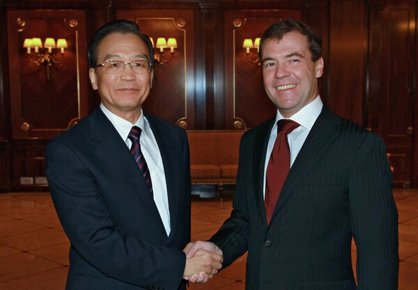 Wen Jiabao et Dmitri Medvedev - Sputnik Afrique