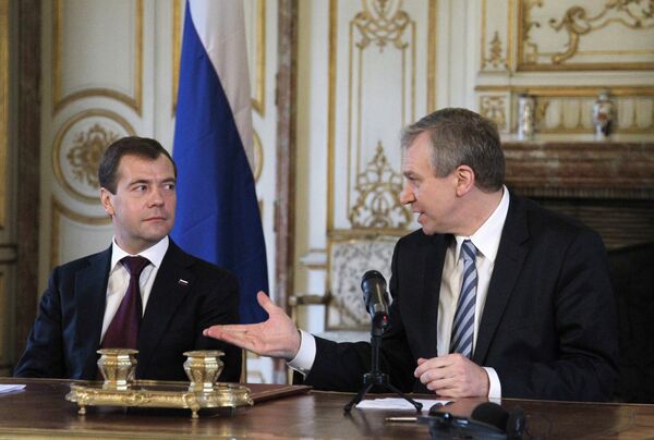 Le président russe Dmitri Medvedev et le premier ministre belge Yves Leterme - Sputnik Afrique