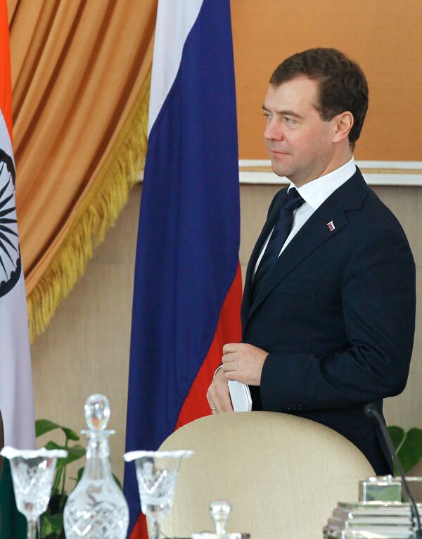Le président russe Dmitri Medvedev en visite officielle en Inde - Sputnik Afrique