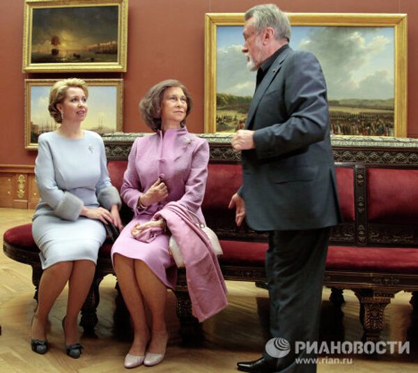 Svetlana Medvedevа rencontre la reine d'Espagne  - Sputnik Afrique
