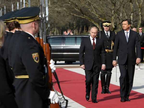 Vladimir Poutine avec son homologue slovène Borut Pahor - Sputnik Afrique