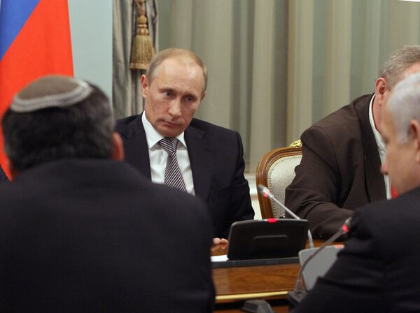 Vladimir Poutine lors d'une rencontre avec son homologue israélien, Benjamin Netanyahu - Sputnik Afrique