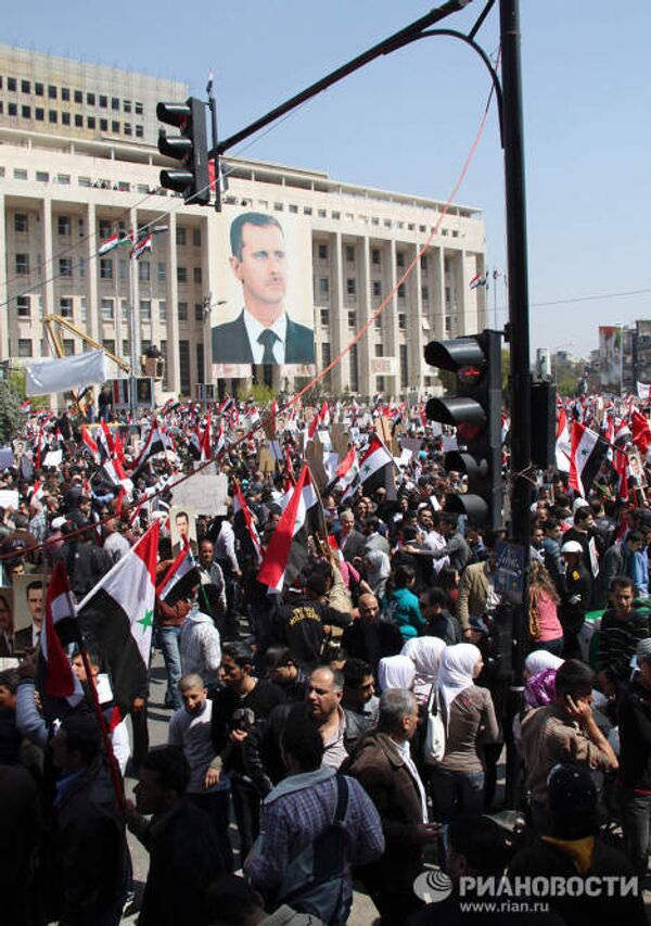 Syrie: manifestation de soutien à Bachar al-Assad - Sputnik Afrique