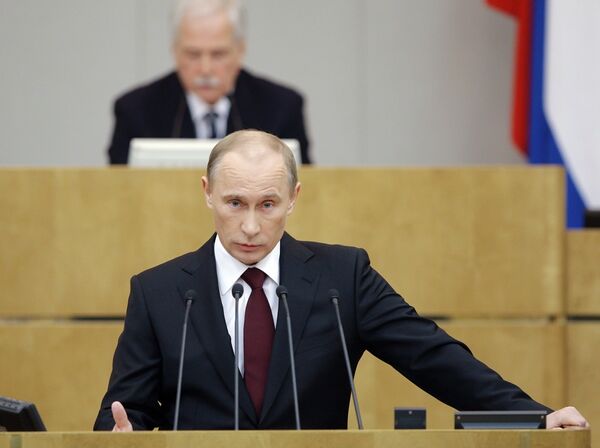 Vladimir Poutine présente son rapport à la Douma - Sputnik Afrique