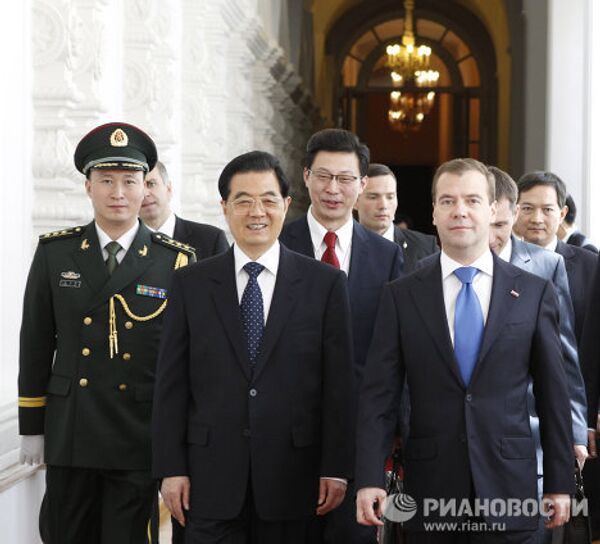Hu Jintao en visite d'Etat en Russie - Sputnik Afrique