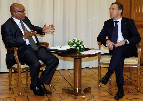 Jacob Zuma et Dmitri Medvedev  - Sputnik Afrique