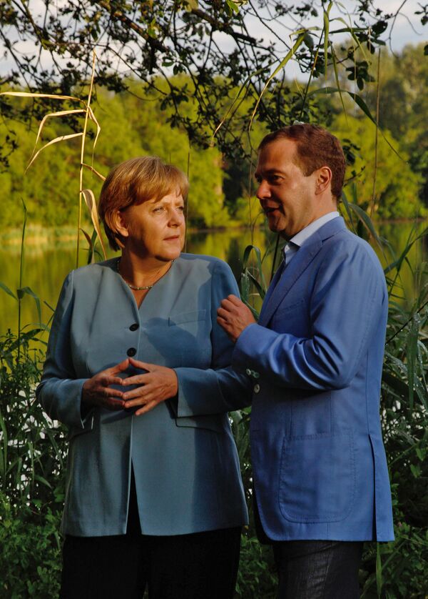 Angela Merkel et Dmitri Medvedev - Sputnik Afrique